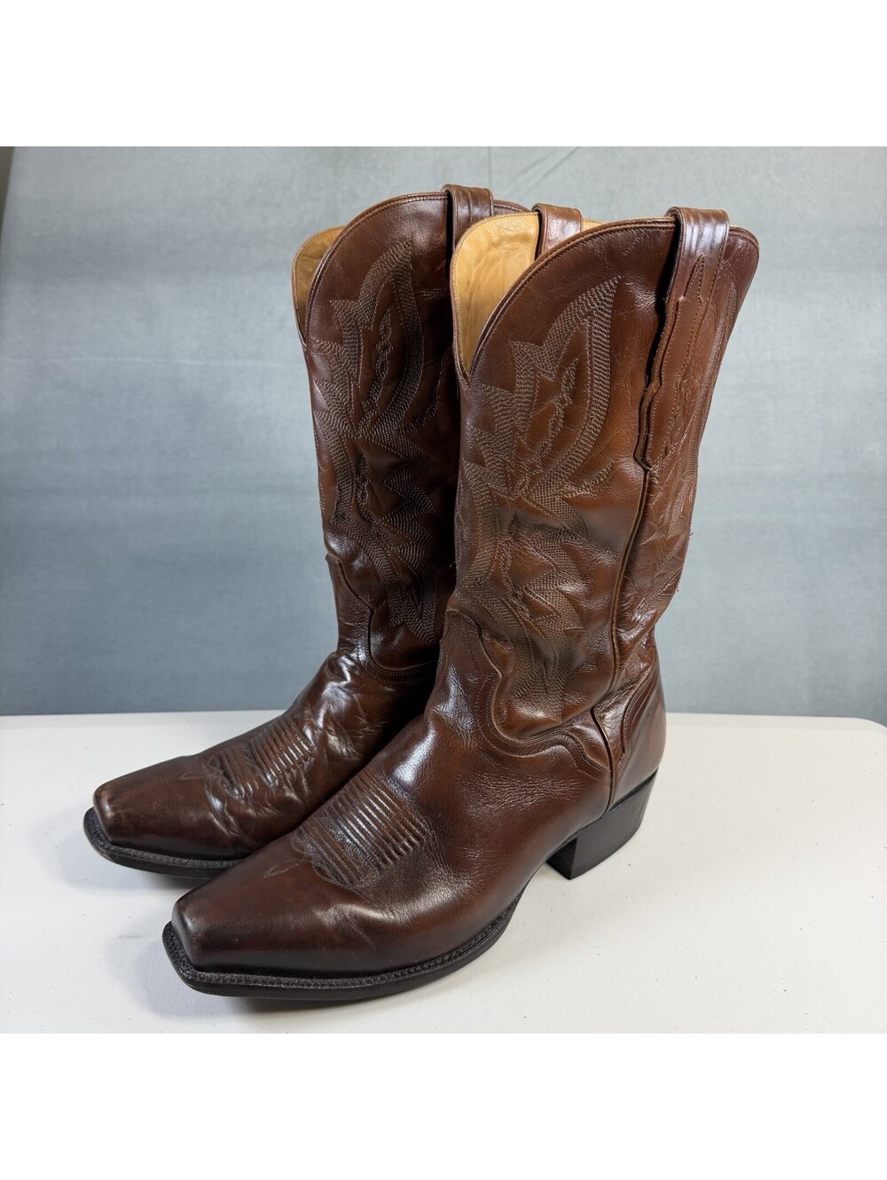 El Dorado Handmade Antique Calf Western Cowboy Boots Mens 12 Square Toe ED1111